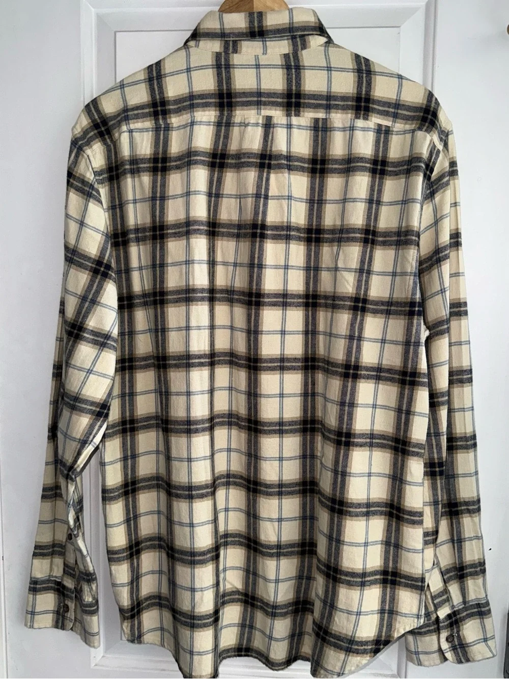 NWT J. Crew Brushed Twill Button-Down Shirt in Deep Indigo/Cream Plaid